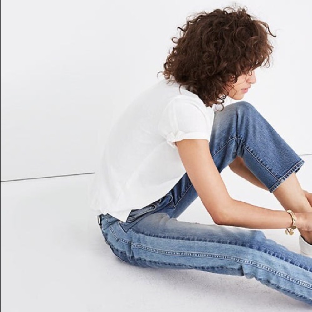 Madewell Cruiser Pieced Straight Cropped Jeans